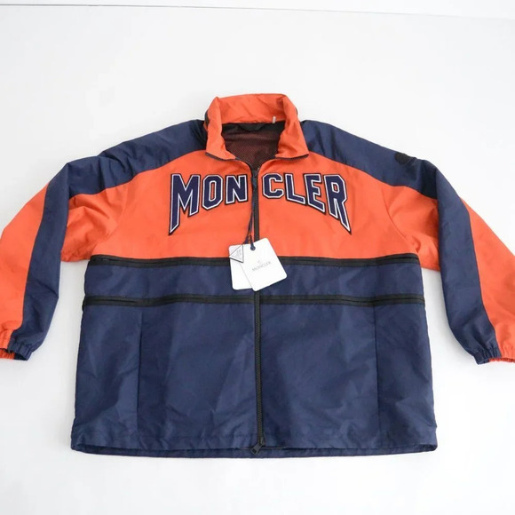 NWT Moncler Authentic Orange & Navy Copernicus Giubbotto TG  5 Raincoat Jacket - Picture 5 of 16